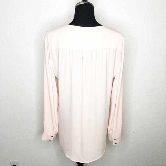 Cache light pink rhinestone bead faux wrap draped top size Extra Large XL - Picture 13 of 13